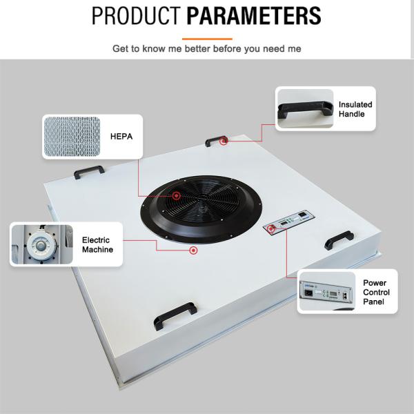 AC FFU 1175X1175X290mm Heavy-Duty Fan Filter Unit with ISO 14644-1 Certification and Three-Speed Adjustable Airflow for Cleanroom Air Systems