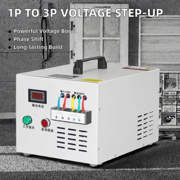 3-Phase Output Step-Up Transformer with 110v/120v/220v Input to 380v/400v/440v Output Voltage Converter