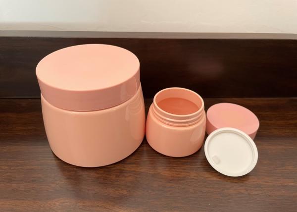 Frascos cosméticos plásticos cor-de-rosa alaranjados da cor 300g para cuidados pessoais