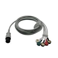 Cable ECG compatible Edan Contec Mindray Carewell médiane universel de type 6 épingles 3,6 m Matériau TPU