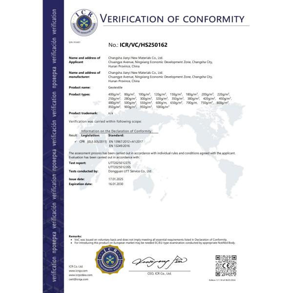 Tissu de filtrage géotextile à longue fibre personnalisable pour la filtration et l'isolation
