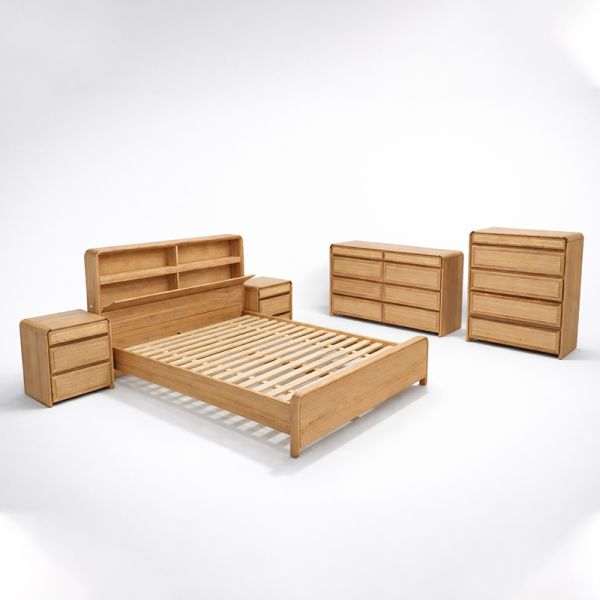 American Classic Solid Wood Complete Bedroom Set king Size Bed Double Home Room Modern Luxury Wooden Bedroom Furniture Set