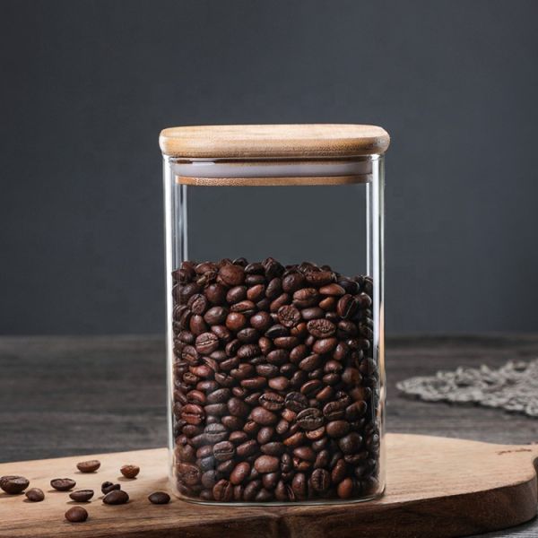 Classic Design Borosilicate Glass Storage Jar Square Food Containers 200ml-2000ml