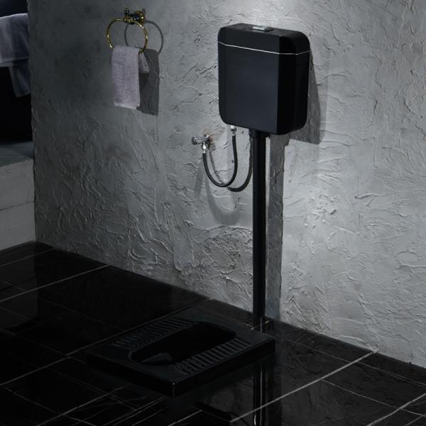 Bathroom Matt Black Ceramic Squatting Pan Satin Surface Finish