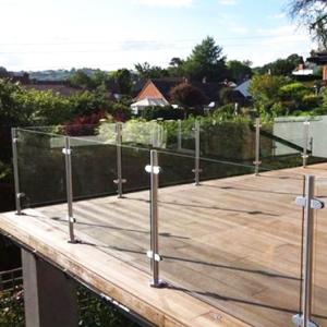 Aluminum U Channel Frameless Tempered Glass Outdoor Deck Balustrade Railing