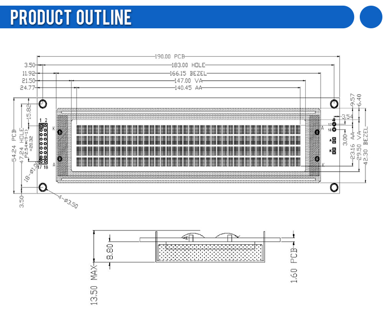 Blue Film White Letters 4004A5 Character Display Screen 4X40 4004 ST7066U LED Backlit Character Screen