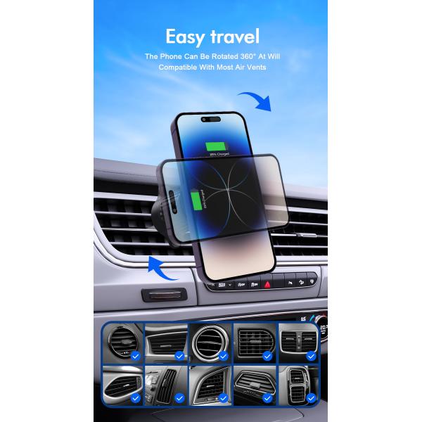 New Arrival Magnet Magnetic Car Charger Wireless Phone Holder Magnet Magnetic 15W Fast Car Wireless Charger For phone