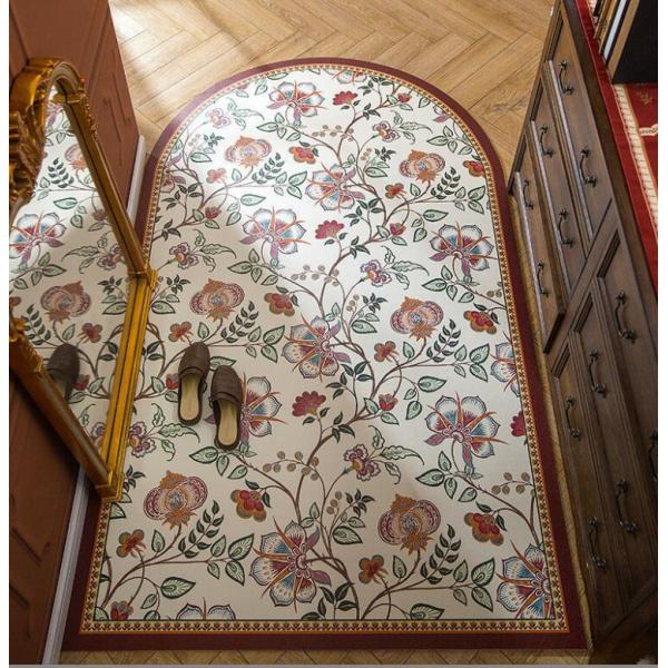 PVC Flower Entrance Balcony Bathroom Waterproof Carpet Rectangle Shape