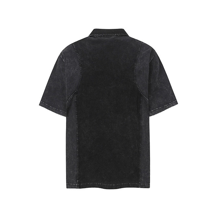 Oversized Men's Custom Polo Shirts 280GSM Color Block Polo Shirt Drop Shoulder