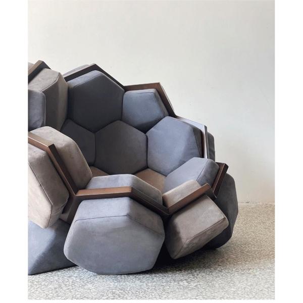New Designer Creative Molecular Ball Sofa Chair With Velvet Fabric