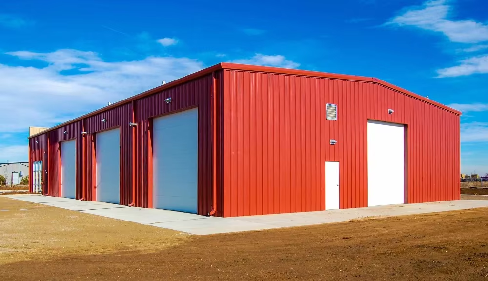 Modern Prefabricated Steel Structure Building Metal Garages Warehouses Industrial Sheds
