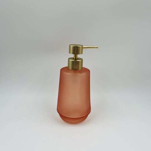 Стеклянные аксессуары для ванной комнаты набор замороженный оранжевый круглый золотой насос