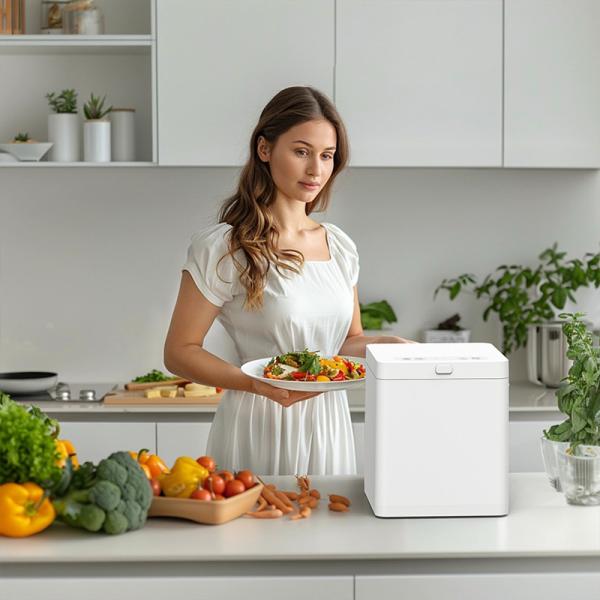 Composteur de cuisine intelligent de 2,5 litres de capacité, équipé d'un équipement OEM, composteur de cuisine de déchets intelligents, transformant les déchets alimentaires en compost