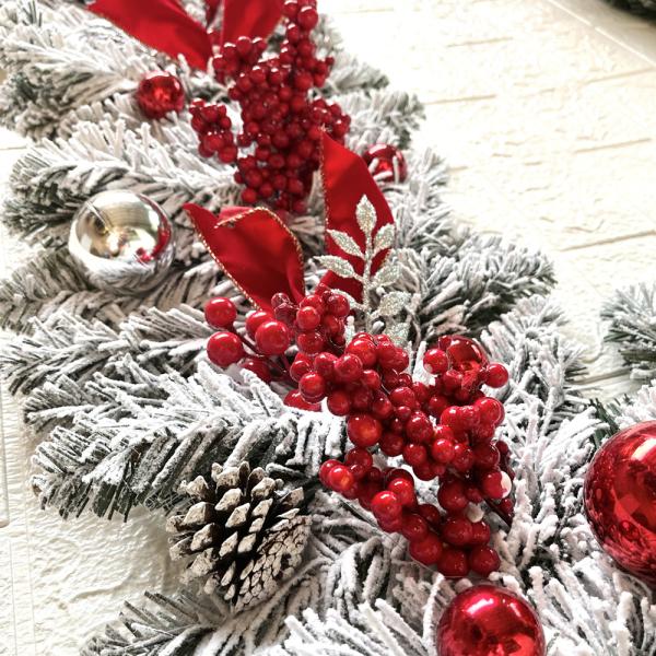 Customized Logo Merry Christmas Front Door Artificial Pine Garland for Party Decor