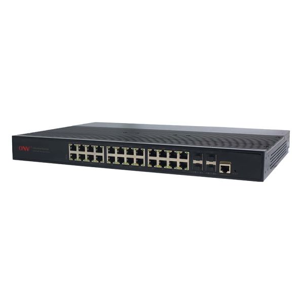 28 Port Gigabit Managed  L2+ Industrial Ethernet Switch Shock Resistant Network Isolation