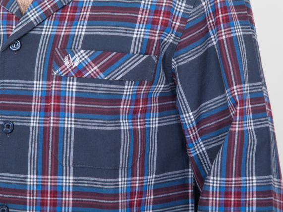 Red Yarn Dyed Check Mens Luxury Sleepwear Anti Wrinkle Eco Friendly S - XXL Size