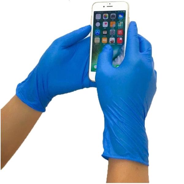 Голубая перчатка нитрила рассмотрения Dispsoable пудрит свободный 12 дюйма для медицинского использования