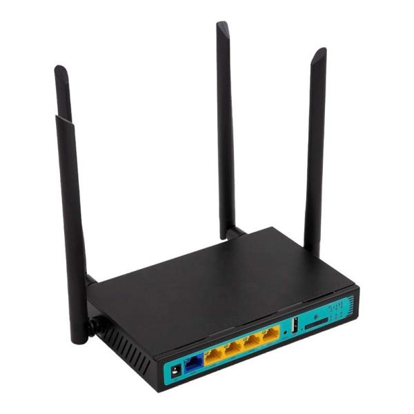 Industrial SIM Slot 4g Lte Cellular Router With Black Metal Enclosure