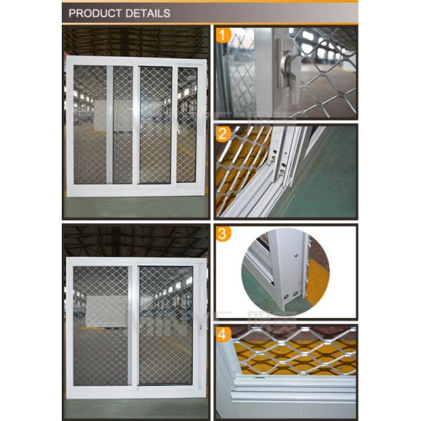 Aluminum Alloy Frame Material Security Windows with Low-E Glass and Wire Mesh Screen
