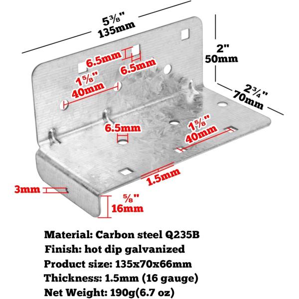 Galvanized Steel Split Joist Hangers Structural Connectors 6