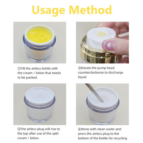 Сливк безвоздушного насоса роскошная косметическая опарникы упаковывая UKC59 15g 30g 50g