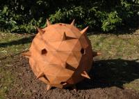 Acero de encargo Rusty Garden Thorn Ball Sculpture de Corten del tamaño