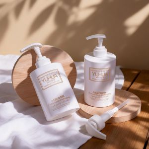 Lotion Plastic Packaging Bottles Round Type Customized Logo Containers for Personal Care Beauty and Health Product Packaging