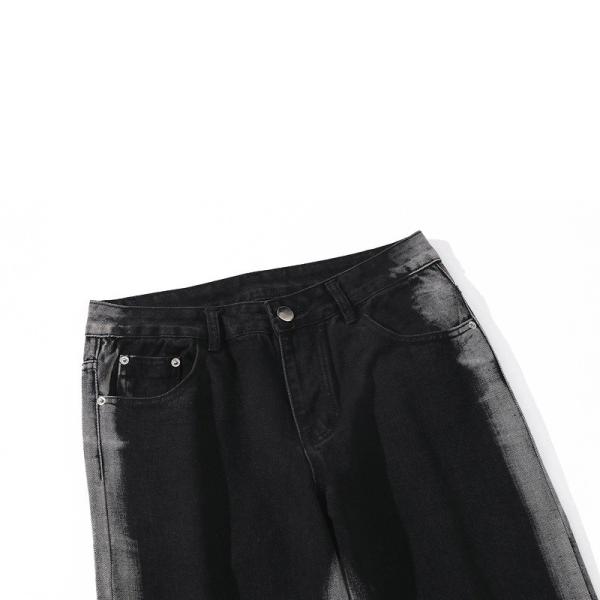 OEM Strap Washed Jeans Low MOQ Wide Leg Pants Denim Clothing Manufacturer