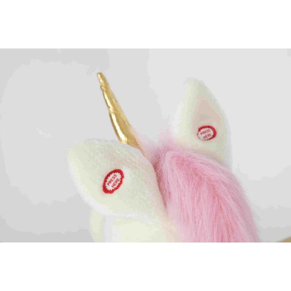 White Toddler Wooden Toys Rocking Horse Unicorn For High Rack Stuffed Animal Seat