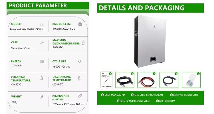 Батарея LiFePO4 10KWH дома Powerwall солнечная для накопления энергии