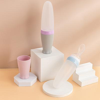 Colher de alimentação BPA do aperto do silicone da garrafa de bebê produto comestível livre