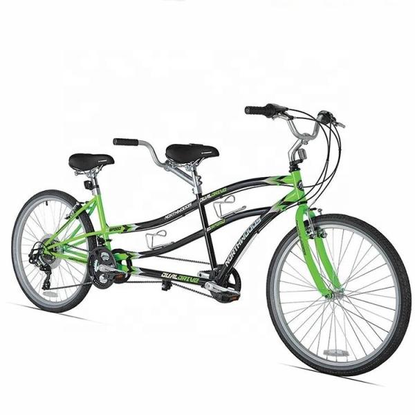 Steel Frame CE 26 Dual Driver 21 Speeds Tandem Bike for Two People OEM Double Seat