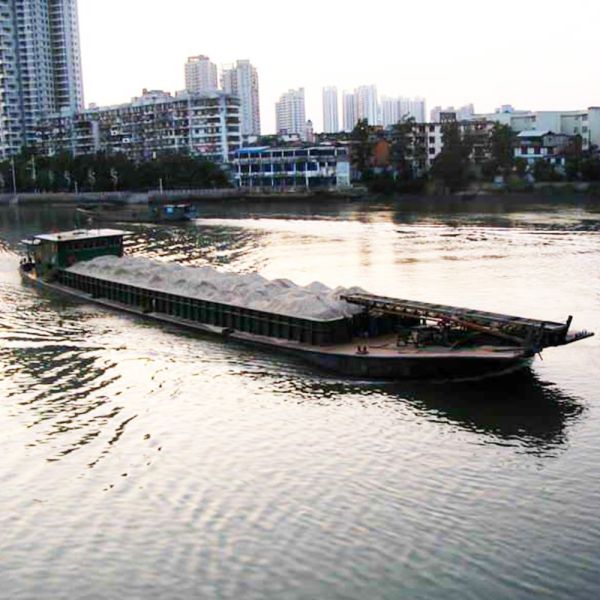220t Tonnage Loading Self Discharge Barge with 175KW Power for Sand and Mud Transportation 100' Length Work Boat