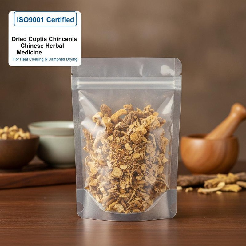 ISO9001 Certified Dried Coptis Chinensis Chinese Herbal Medicine for Heat Clearing Dampness Drying
