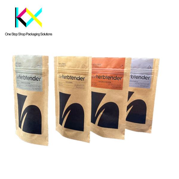 Compostable Digital Printed Packaging Bags With PLA Zipper Customizable