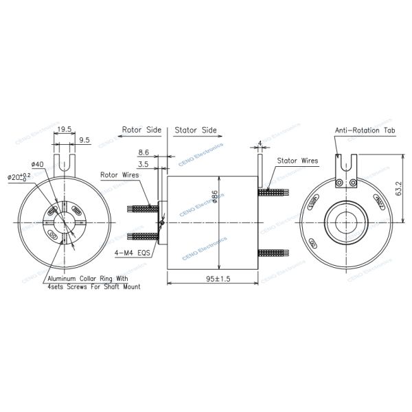 Forbidden Access Status High Definition Multimedia Slip Ring Ensuring Continuous Data Flow in Renewable Energy and Wind Turbine Systems