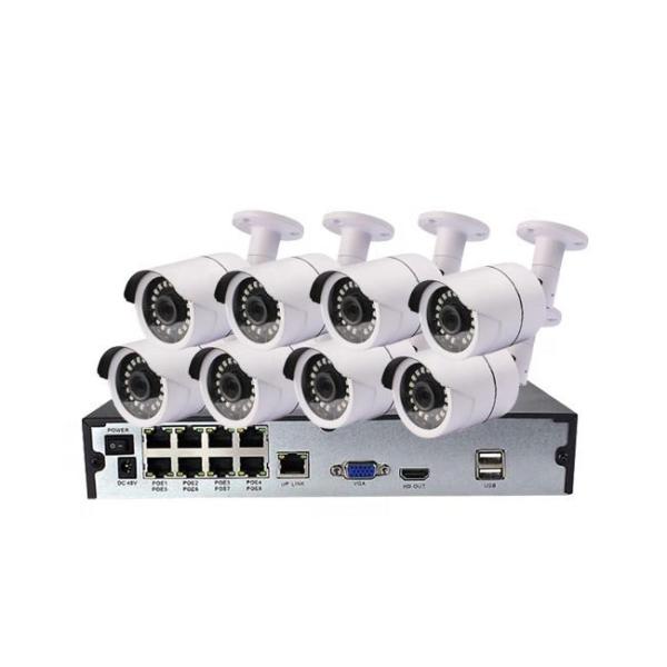 H.265 P2P 8Ch Surveillance Camera System Waterproof IP Camera POE NVR Kit