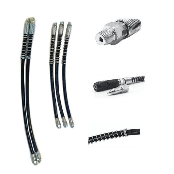 Coupler Nozzle Grease Gun Accessories Kit 4 Jaw Grease Line Hose 1/8 NPT