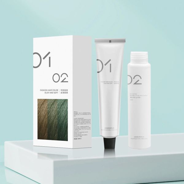 Kit de crème colorante pour cheveux à domicile sans ammoniaque avec crème pré-oxydante