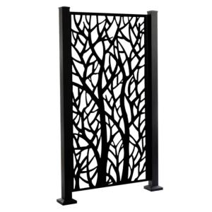 Contemporary Aluminium Black Fence Garden Holes Privacy Fence Panels