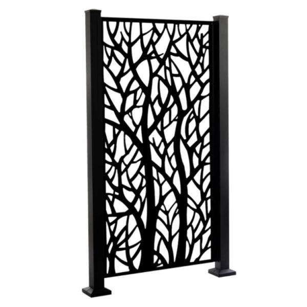 Contemporary Aluminium Black Fence Garden Holes Privacy Fence Panels