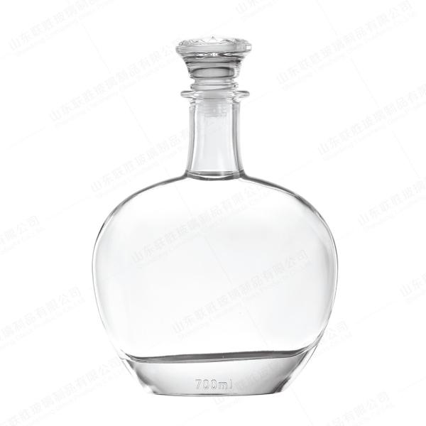 Hot Stamping Glass Bottles for Liquor Customized 250ml 500ml Flat Round Shape