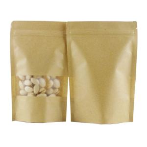 Encomenda personalizada aceita Saco de papel kraft certificado SGS com janela e