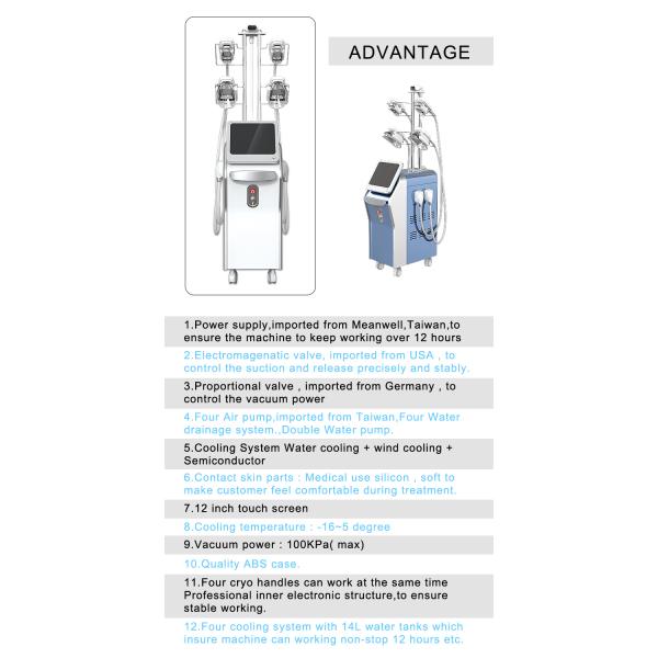 5 - Handle Type Body Slimming Machine , Vertical Cryo Fat Freezing Machine