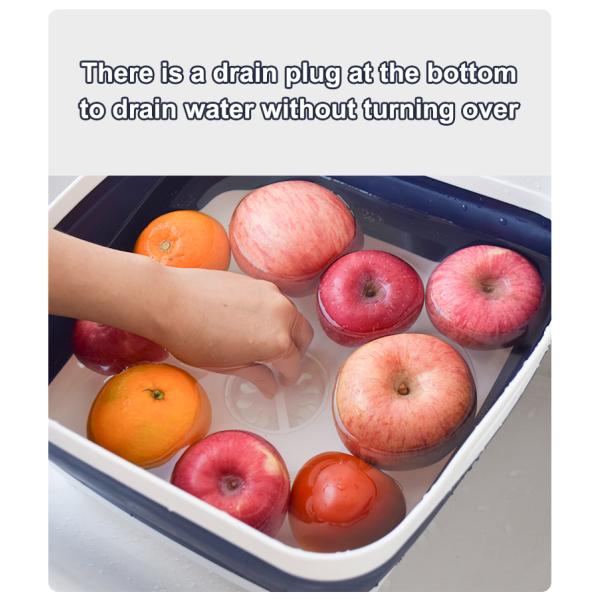 Свертываемая 9L Силиконовая черепица Корзина Силиконовые бытовые изделия Синий Белый