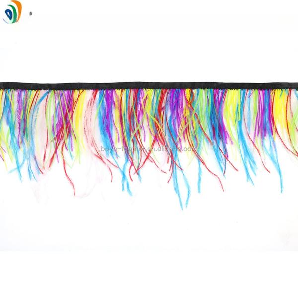 1 Yard Ostrich Feather Plumes Fringe Trim for 10-15cm Length