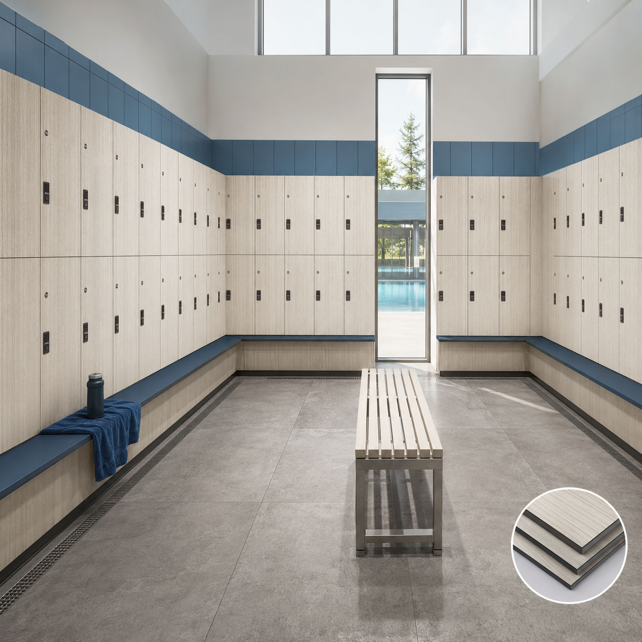 Commercial HPL Compact Laminate Lockers | Moistureproof Impact Resistant Storage