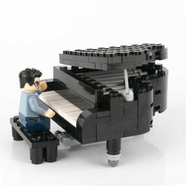 City home accessories bricks hotel decoration grand piano musical instrument models building blocks