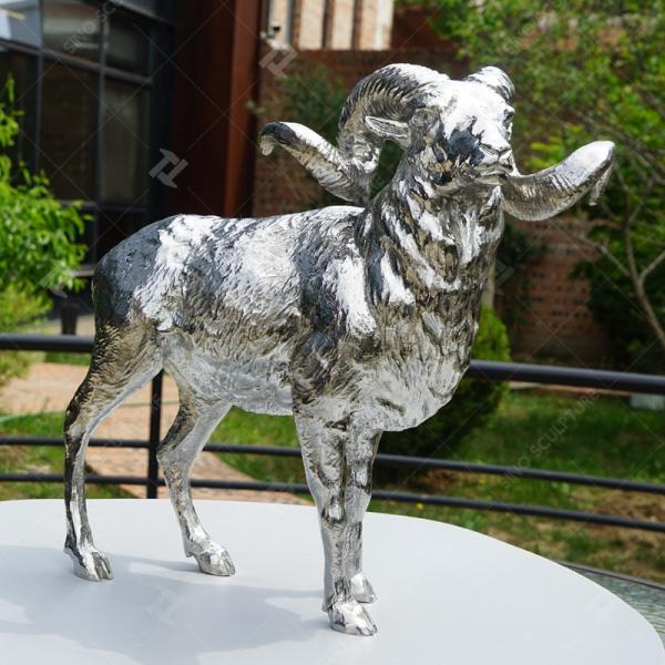 316L Stainless Steel Bighorn Sheep Sculpture Mirror Polishing