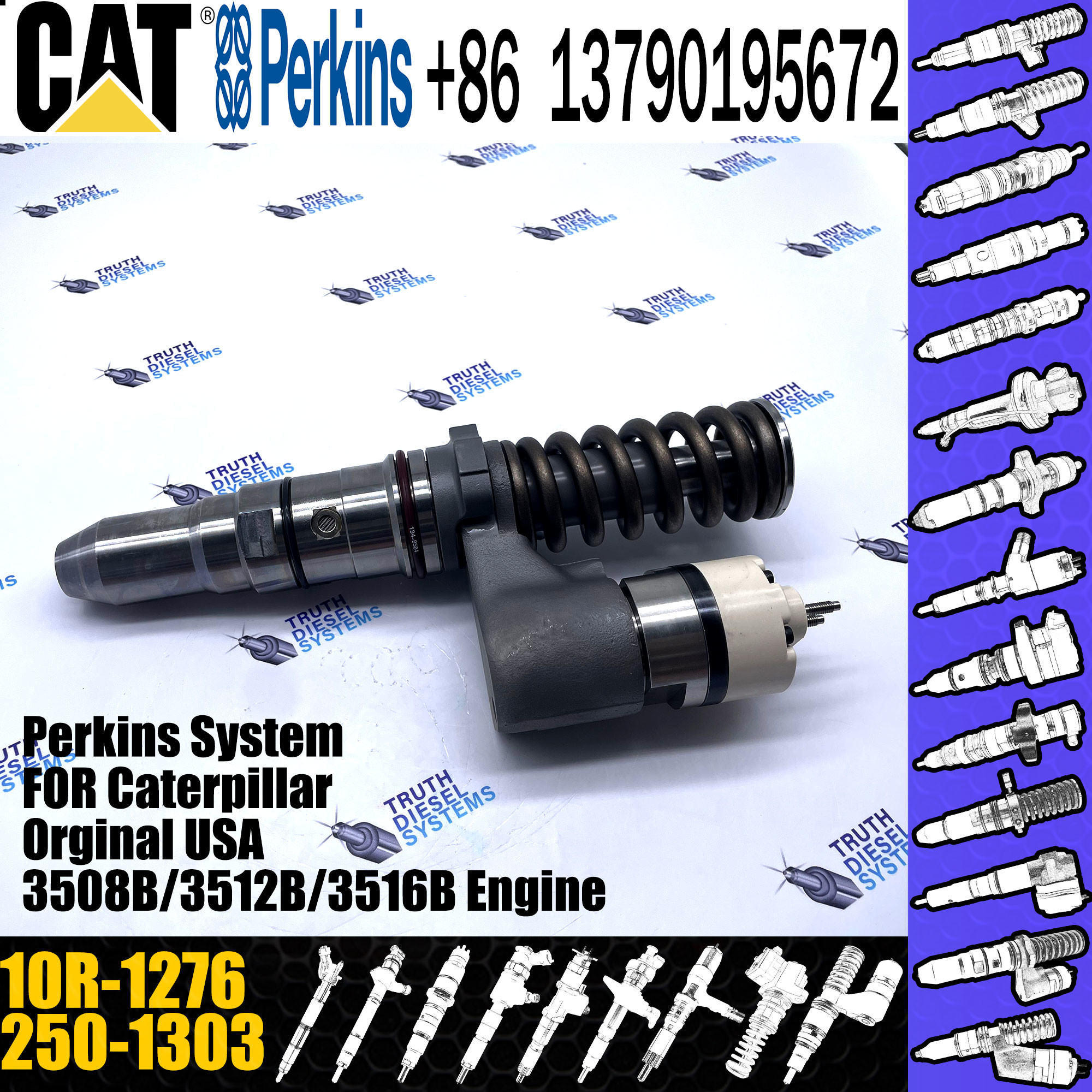 250-1303 высококачественный родовой Remanufactured инжектор топлива 250-1303 2501303 10R-1276 для коллектора системы впрыска топлива Injecto двигателя 994D